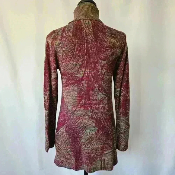 ✨Like New✨ Soft Surroundings Abstract Split Hem Turtleneck, Multicolor, Size XS - Picture 9 of 10